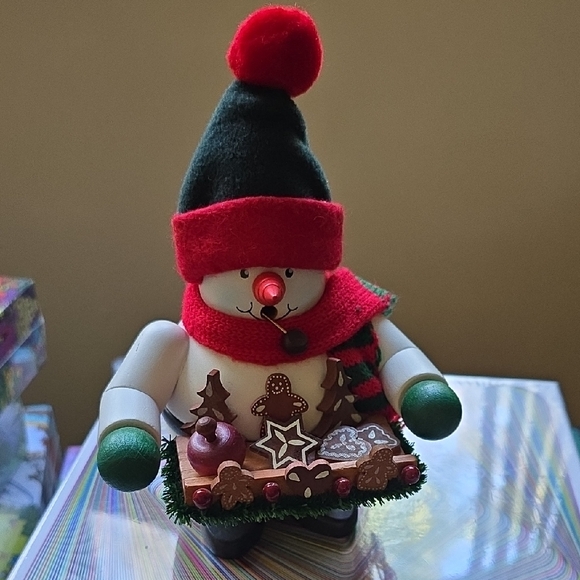 Festive Snowman Holiday Decor with Red and Green Accents...